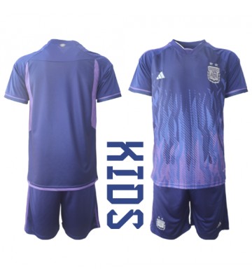 Argentina Replica Away Stadium Kit for Kids World Cup 2022 Short Sleeve (+ pants)